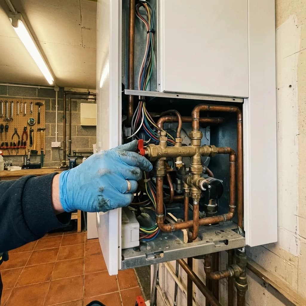 Chaudière gaz en intervention